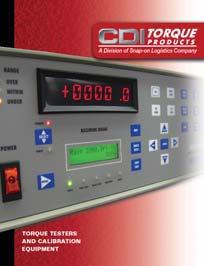 CDI Torque Products, A Division of Snap-on Logistics Company offers a complete product offering of Torque Testers and Calibration Equipment to request your catalog please go to www.cditorqueproducts.