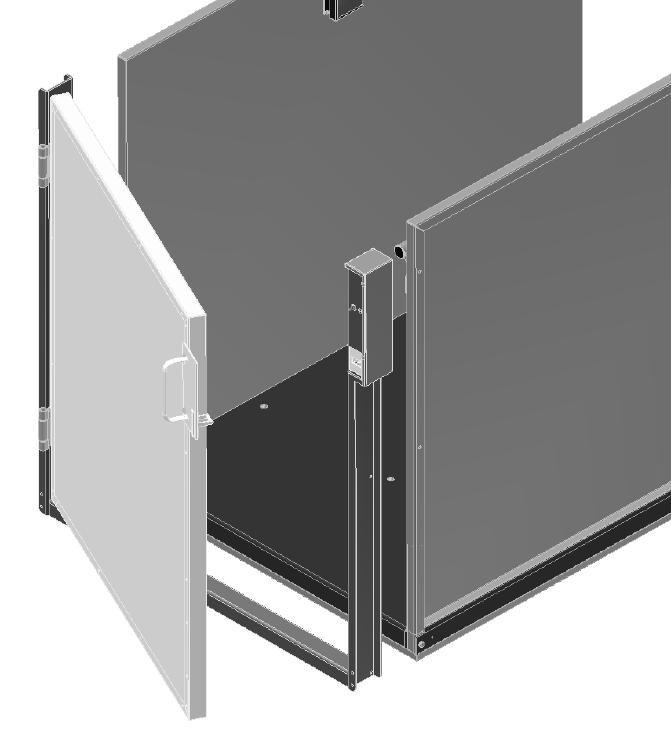 Platform (optional) The optional platform gate is provided with a combination mechanical lock and electric contact (interlock). The interlock: Prevents the lift from running if the gate is not closed.