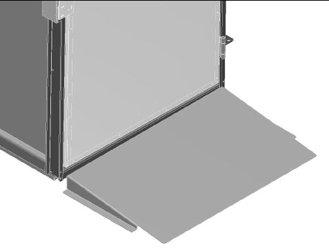 If you have a 90 degree exit platform, install the end guard panel using the provided bracket and bolt to inner guard panel.