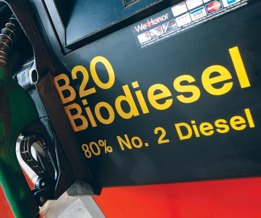 Benefits of Biodiesel Drop-in diesel replacement Feedstocks are primarily fats, oils, and greases left over from protein production or