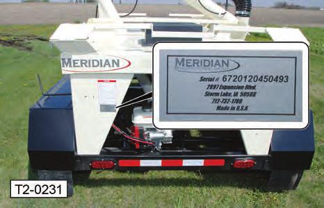 IMPORTANT INFORMATION SERIAL NUMBER LOCATION Please provide the serial number of your Meridian Titan 2 Seed Tender and engine when ordering parts or requesting service or other information.