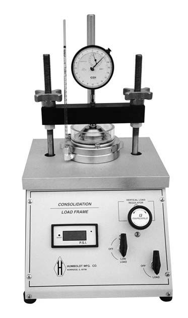 consolidation set (English). Set Includes: Qty. in SSet HM-1100E25-16 Dead-weight consolidation frame. 1 HM-1100 Fixed ring cell, 2.5". 1 HM-1220 Dial gauge, 0.5x0.0001" (counter clockwise).