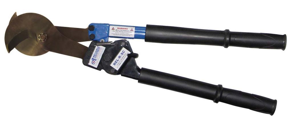 CUTTERS REL-R-HC REL-R-HC RATCHETING HARD CABLE CUTTER 1-3/16" Capacity, Jaw keeper prevents the jaws from