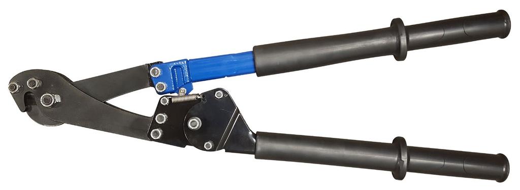 Ratchet and chain increase cutting pressure as handles open and close.