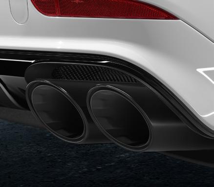 [2] Sports tailpipes They lend the rear of your Panamera an even sportier appearance. Twin round dual-tube tailpipes in a distinctive design made of chrome-plated stainless steel.