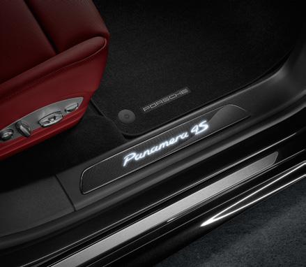 inlays, raise anticipation even as you get into the car. [2] Door sill guards in carbon A sporty entrance. In the extremely lightweight high-tech material, carbon.