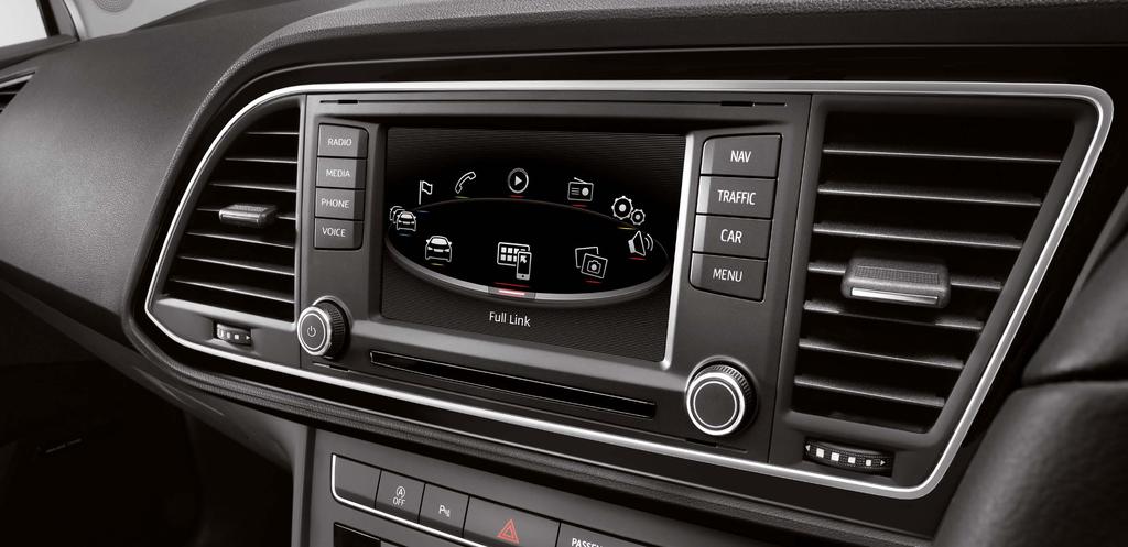TECHNOLOGY AT YOUR FINGERTIPS The SEAT Sound System and radio, Navigation System, Bluetooth, and more, are all controlled through our very own EasyConnect entertainment system, which is standard on