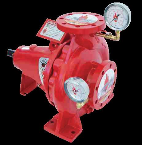 CENTRIFUGAL FIRE PUMPS END SUCTION Top Centerline Discharge; Foot Supported Casing; Back Pullout Design; Self-venting Design; Efficiently Designed Shaft; Frame-mounted Design; Small