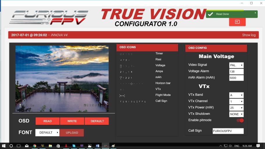 VTX/OSD) with PC via USB cable. Then plug battery for FC. STEP 2: Open True Vision Configurator on google chrome.