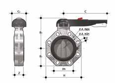 DIMENSIONS FKOC/LM Hand operated Butterfly valve d - Size DN PN A min A max B 2 B 3 C C 1 H U Z g EPDM Code FPM Code 50-1 1/2 40 16 99 109 60 137 175 100 132 4 33 900 FKOCLM050E FKOCLM050F 63-2 50 16