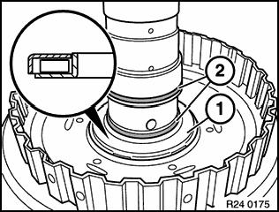 D brake. Place drive unit with clutches (A/B/C) on its head.