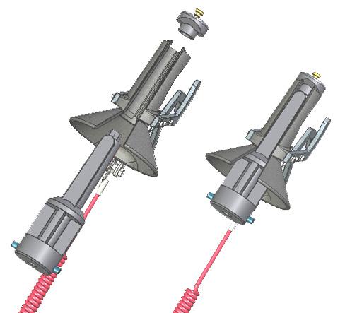 Phase to Ground Measurement on Underground Bushing Optional equipment required. Contact SensorLink for order details. Setting up the Voltstik: 1. Remove the hook from the Voltstik Probe 2.