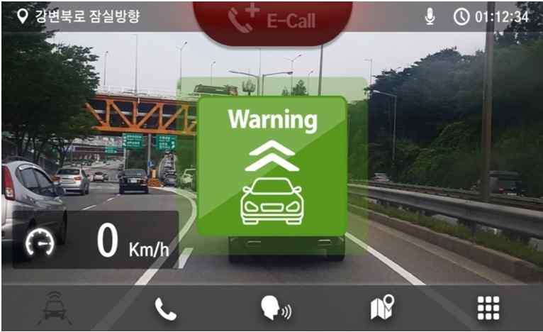 FCW( Forward Collision Warning) As a vehicle confronts impending to rear of different car ahead while driving over 30km/h, ADAS ONE instantly detects and delivers a driver an audible alert and visual