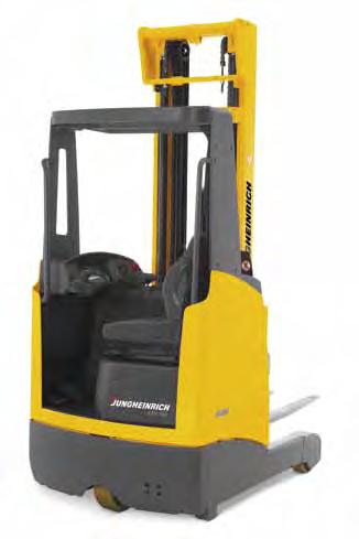 Compact chassis for narrowest aisle widths. Our 1-Series moving mast reach trucks feature a compact chassis to allow operation in aisle widths from 104 inches (with a 48 inch long pallet).