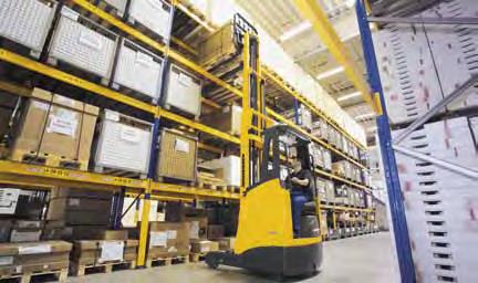 As a result, the reach truck requires narrower aisle widths between racking and you can put more storage