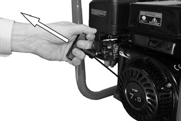 5. Pull the starting handle lightly until you start to feel resistance. Then pull up and away suddenly to start the engine. NOTE: You might need to do this more than once.