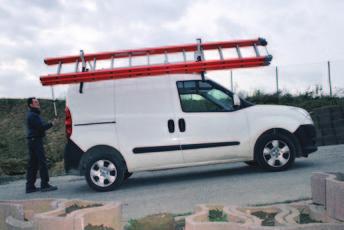 The ladder is then automatically secured on the roof for safe
