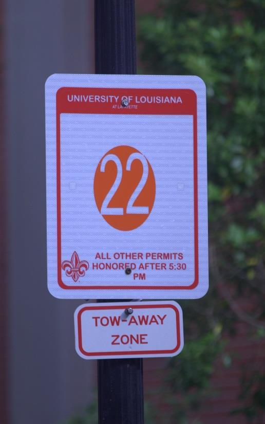 campus Zone specific parking Tow