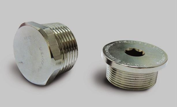 Certification: IECEx, Atex Nemko, GOST R Material: Brass with Nickle Plated For Stainless Steel add /SS to part number Stopping Plug Metric Part Number Thread Size Thread Length Stopping Plug PG Part