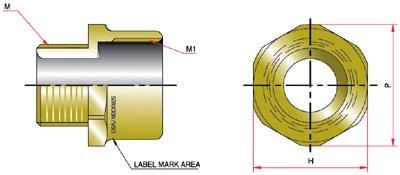 Certification: IECEx, Atex Nemko, GOST R Material: Brass with Nickle Plated For Stainless Steel add /SS to part number Reducer Entry Thread Size Dimensions Part Number Male Female OSAJ-101/M1 M16 M20