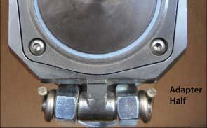 The High Containment Valve features a split bu erfly valve design consis ng of two halves of a body.