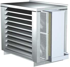 ACCESSORIES Evaporative Cooling The optional evaporative cooling section includes a galvanized steel housing with a louvered intake, 2 inch aluminum mesh filters and a stainless steel evaporative