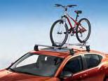 Carrying clamps feature rubber inserts to help protect bike surfaces. Both styles attach to Sport-Utility Bars and two carriers can be used on one roof rack. Do not exceed roof capacity of vehicle.