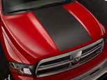 B C Ram (DR/DH/D1/DC/DM) 2010 2004 1570 ``HEMI Powered`` decals, Red and Black with Silver outline accents, 2 decals designed for the Mopar Hood Scoops and SRT-10 Hood Bulge