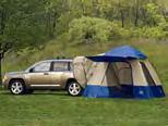 Tent attaches to the rear of your vehicle, creating extra storage space.