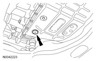 Page 10 of 10 1. Install the fluid pan drain plug. 1. Tighten to 25 N.m (18 lb-ft).
