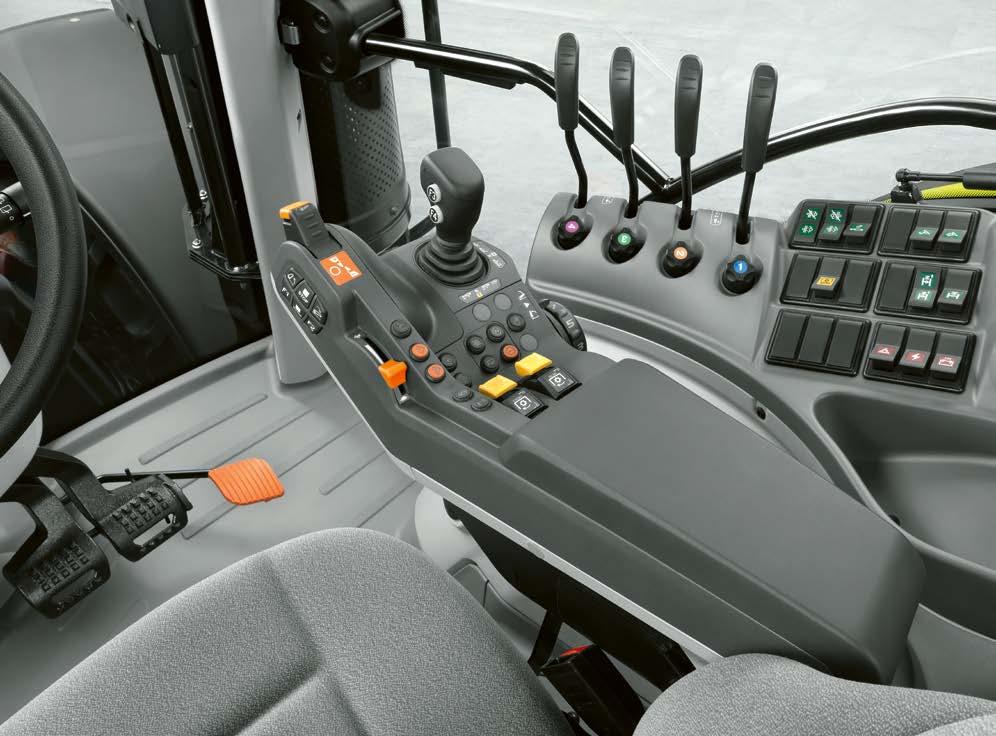 It's the result of extensive analyses of the operating processes in the cab: frequently required functions are located on the multifunction armrest, while those required less frequently are located