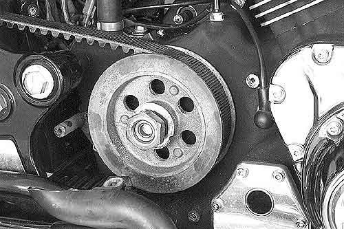 STEP 15.1 Output Sprocket Removal and Installation Loosen the rear wheel Tensioner Bolts (5199-0605) allowing ample slack in the Drive Belt to slip over the Output Sprocket (3899-0029).