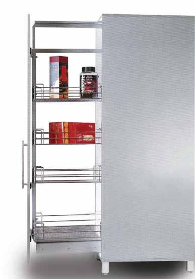 Pull Out Pantry Pull Out Pantry Frames for reinforcing the door 100 95 100 95 490 490 465 Heavy duty, full extension roller slide 465 Heavy duty, full extension roller slide 6 Baskets / Load