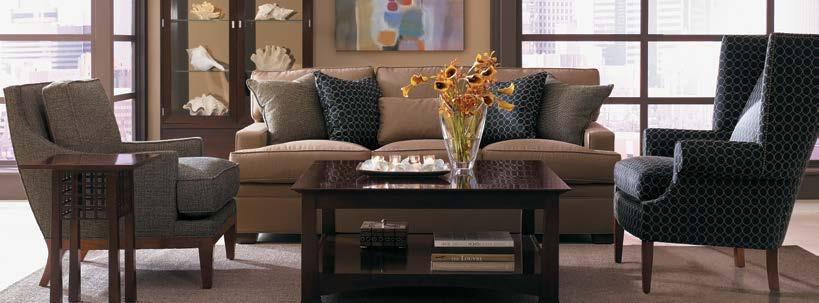 200 SERIES Deeper frames, opulent seating. Larger designs for larger rooms include additional standard throw pillows.