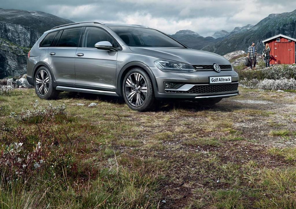 Model shown is Golf Alltrack with optional 18" Kalamata alloy wheels and metallic paint.
