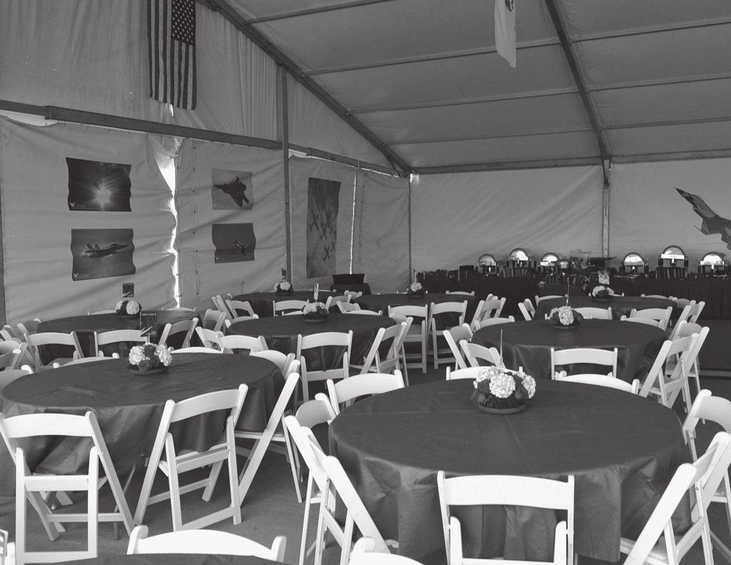 CORPORATE HOSPITALITY CHALETS $5000 FLIGHT LINE CHALET 10 VIP Tables,