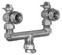 Plastic Ball Valve Branch Assemblies - Continued 6-1/2" Spacing Between Centers of Angle Ball Meter Valves Female Iron Pipe Thread Inlet<br by Two Meter Swivel Nut Outlets Serv.
