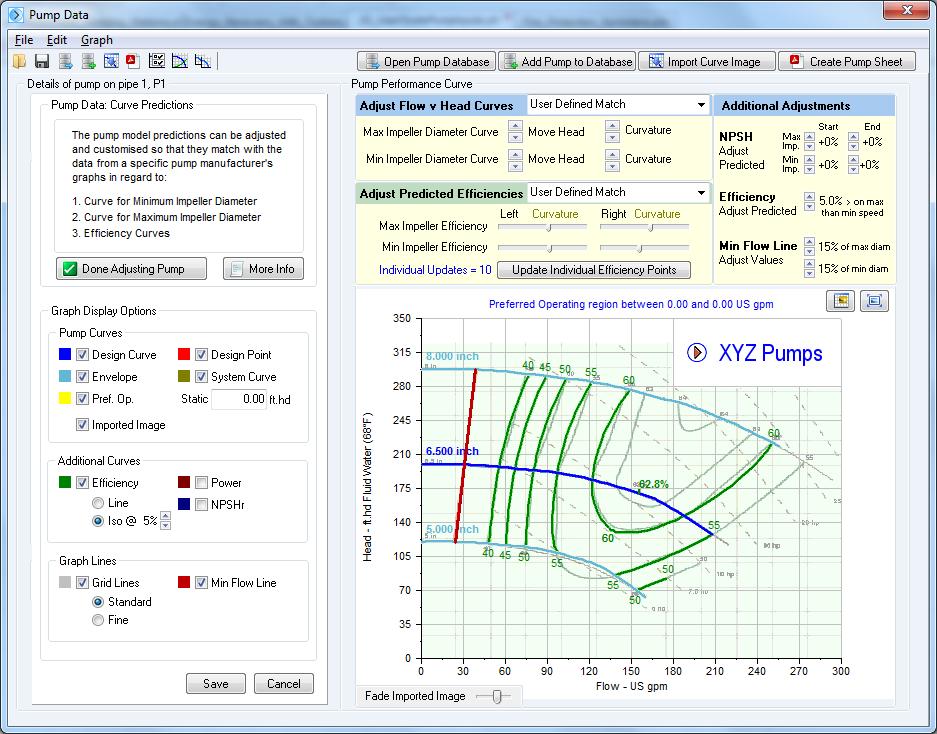 28 Pipe Flow Expert Quick Start Guide The Adjust Predicted Efficiencies options allow the predicted efficiency values to be modified to match the published performance data.