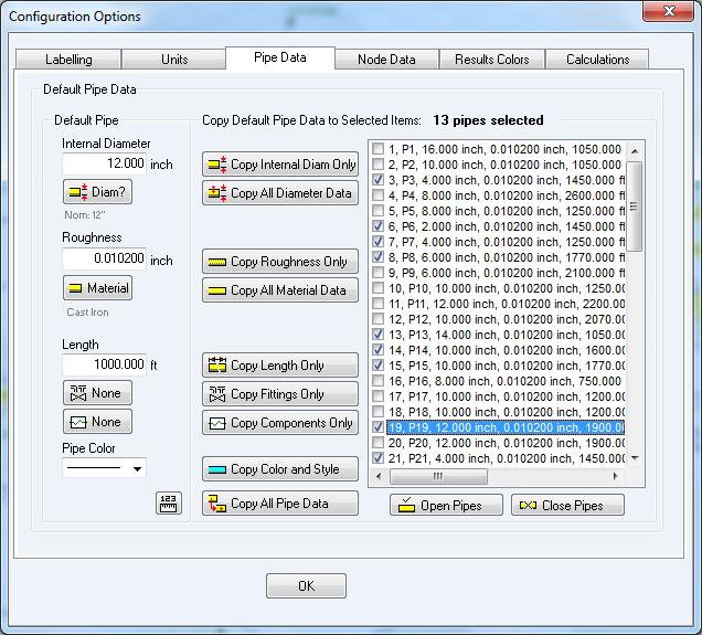 Pipe Flow Expert Quick Start Guide 37 The selected items can then be amended using the following operations: Cut, Copy, Paste, Mirror, Invert, Zoom in, Adjust Attributes (Pipes), Adjust Attributes