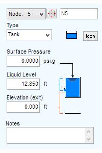 8 Pipe Flow Expert Quick Start Guide Tanks (Fluid source) A tank is normally used as a starting point in a system to define the source of the fluid.