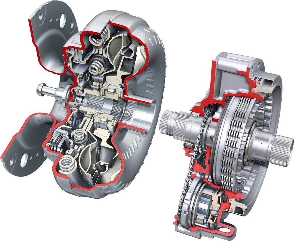 Torque converter The parameters (e.g. dimensions and torque conversion factor) of the torque converter and the lockup clutch are adapted for each engine.