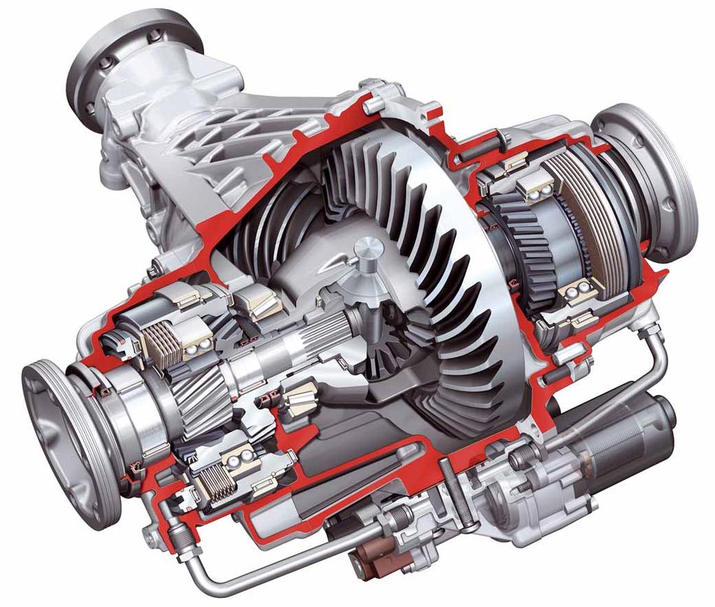Rear axle drive 0BE/sport differential The 4.2l TDI engine features the new 0BE sport differential. It is identical to sport differential 0BF in terms of its function and design.