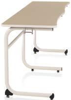 Non-handed worksurface has side entry as shown. Optional wire book rack and book bag hook.