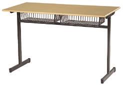 .. 1118w x 559d x 760mmh.... XX. XX woody octi STUDENT DESK All wooden desks in beech. Baskets ordered separately. Red, beech, yellow, green or blue trim available. CF 160XX.