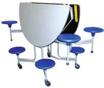 Blue Yellow stool colour options for table seating