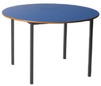 Ask for details. Please state colour of tops required. CIRCULAR TABLE Dark grey frame. Top: Beech, teak, light oak, green, blue, red, yellow or grey. CF 086XX.... 1200 diameter x 460mmh..... XX.