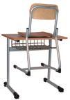 Tavoli Classroom Desks & Chairs TAVOLI SINGLE ADJUSTABLE HEIGHT DESK Desks on four legged frame.