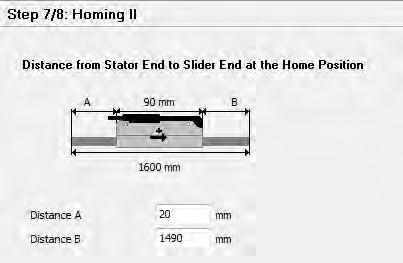 Homing Measure the distance B, which is the distance between the carriage and the