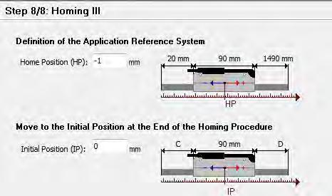 To use the full length of the guide, select Home Position to -1 mm and the initial position
