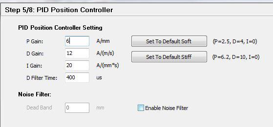 PID Controller See recommended values to start (the values are higher than normal motor without F-guide)